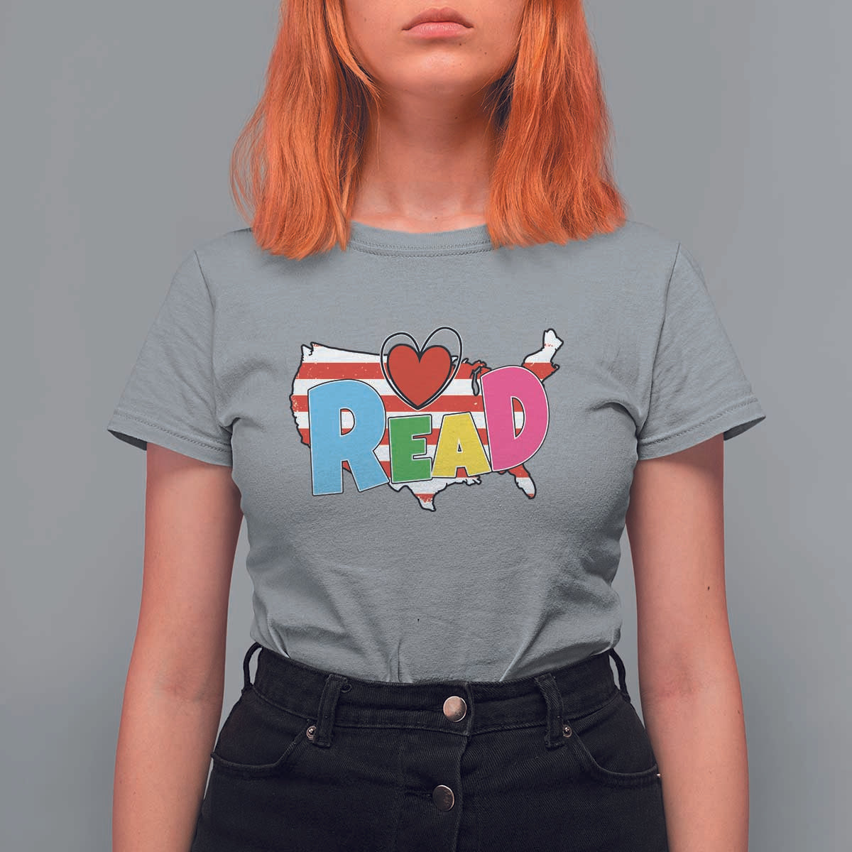 Read Lover America Map T Shirt For Women National Reading Month Bookish Book Lovers