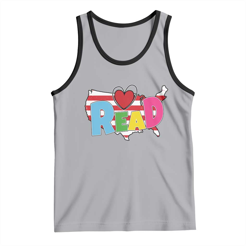 Read Lover America Map Tank Top National Reading Month Bookish Book Lovers