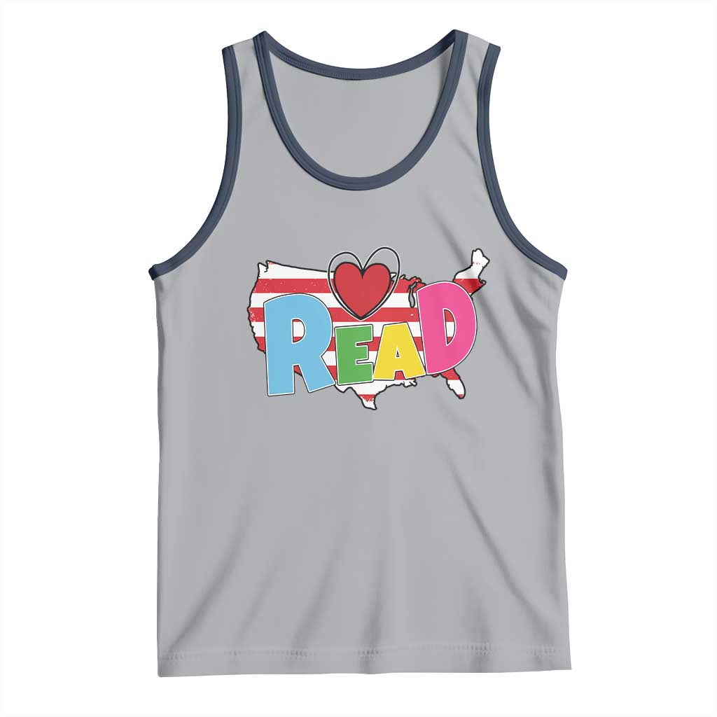 Read Lover America Map Tank Top National Reading Month Bookish Book Lovers
