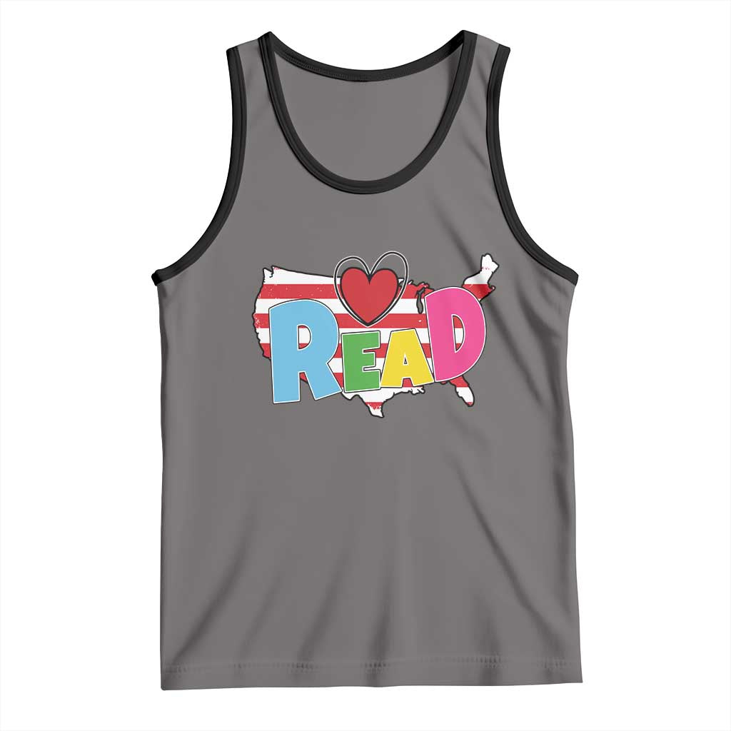 Read Lover America Map Tank Top National Reading Month Bookish Book Lovers