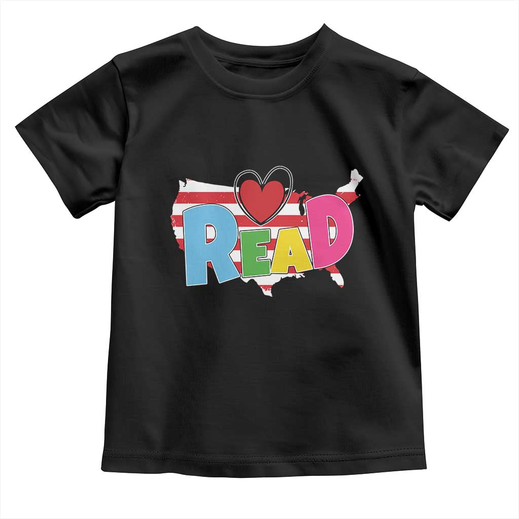 Read Lover America Map Toddler T Shirt National Reading Month Bookish Book Lovers