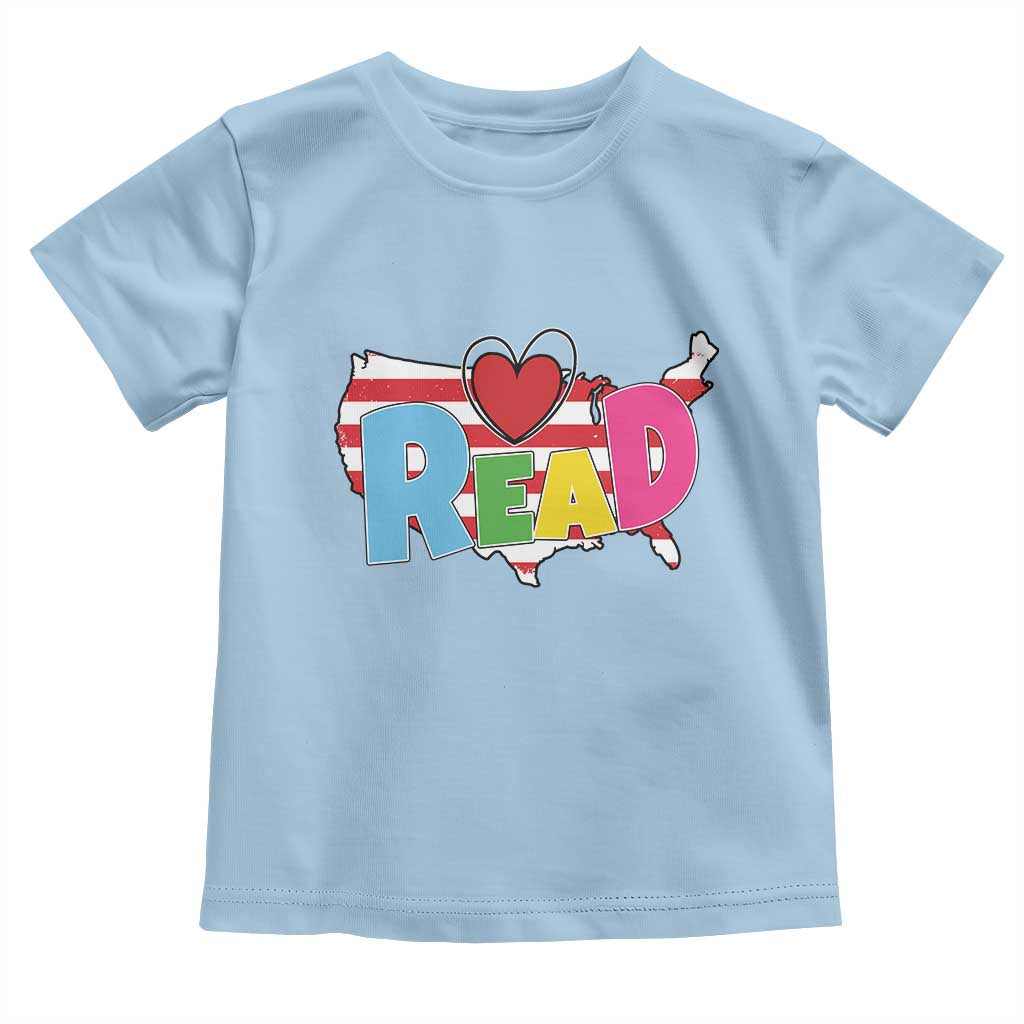 Read Lover America Map Toddler T Shirt National Reading Month Bookish Book Lovers