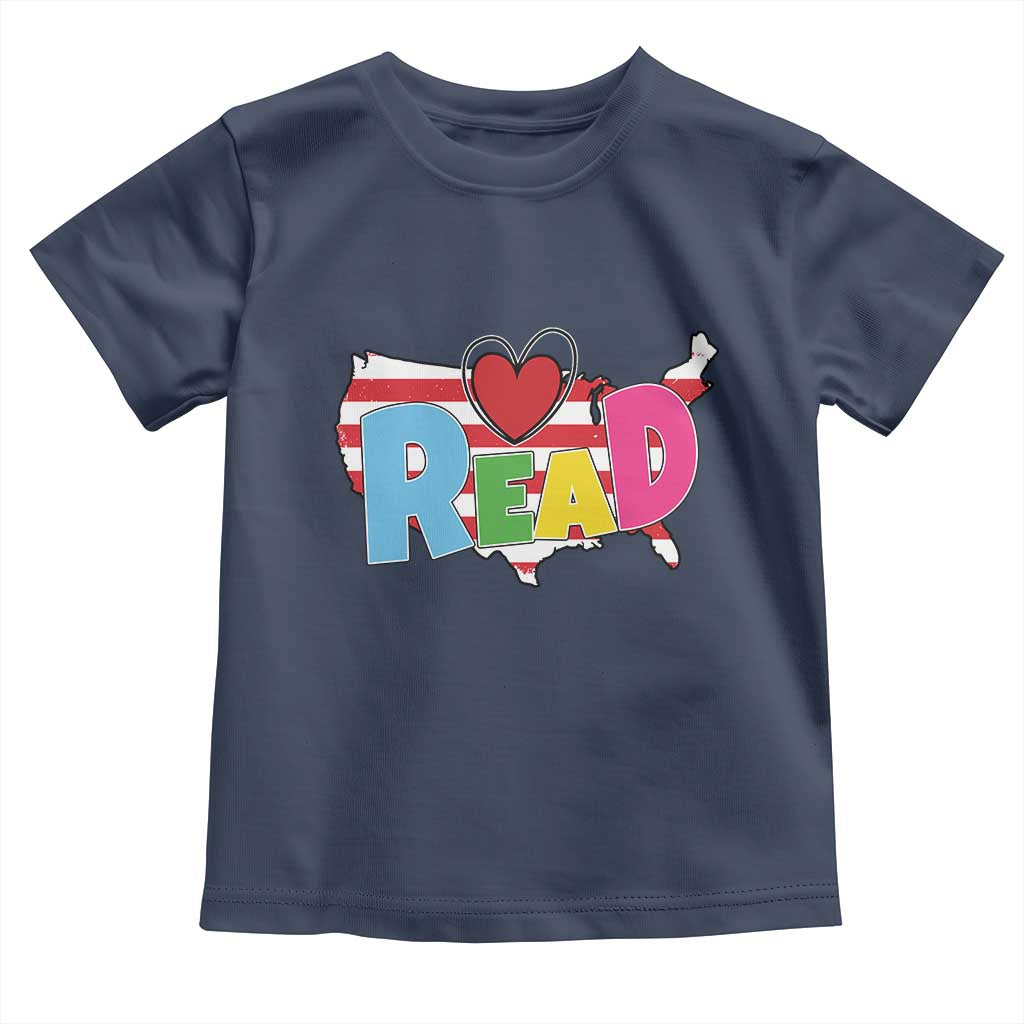 Read Lover America Map Toddler T Shirt National Reading Month Bookish Book Lovers