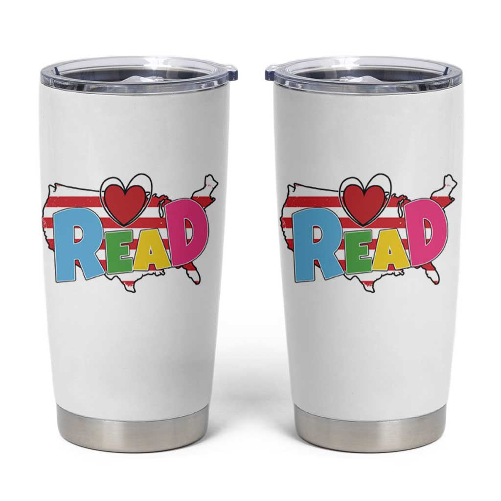 Read Lover America Map Tumbler Cup National Reading Month Bookish Book Lovers