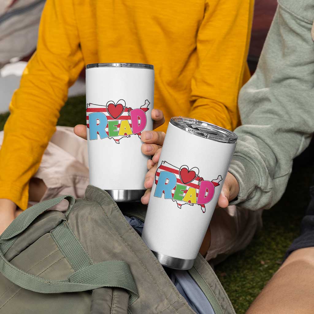 Read Lover America Map Tumbler Cup National Reading Month Bookish Book Lovers