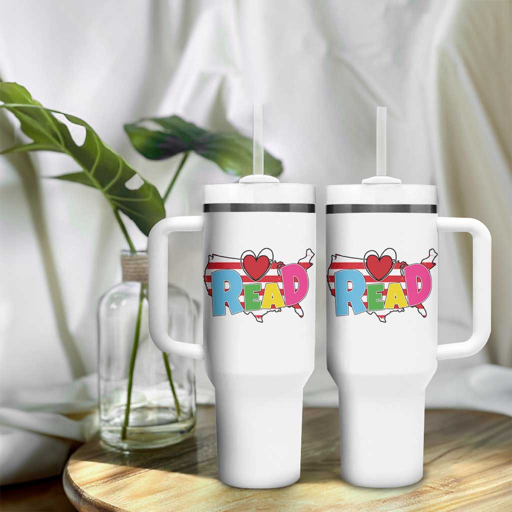 Read Lover America Map Tumbler With Handle National Reading Month Bookish Book Lovers