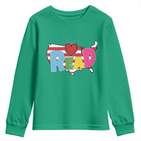 Read Lover America Map Youth Sweatshirt National Reading Month Bookish Book Lovers