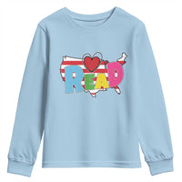 Read Lover America Map Youth Sweatshirt National Reading Month Bookish Book Lovers
