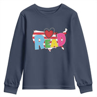 Read Lover America Map Youth Sweatshirt National Reading Month Bookish Book Lovers