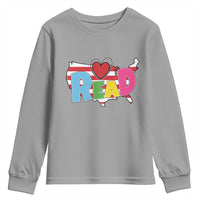 Read Lover America Map Youth Sweatshirt National Reading Month Bookish Book Lovers