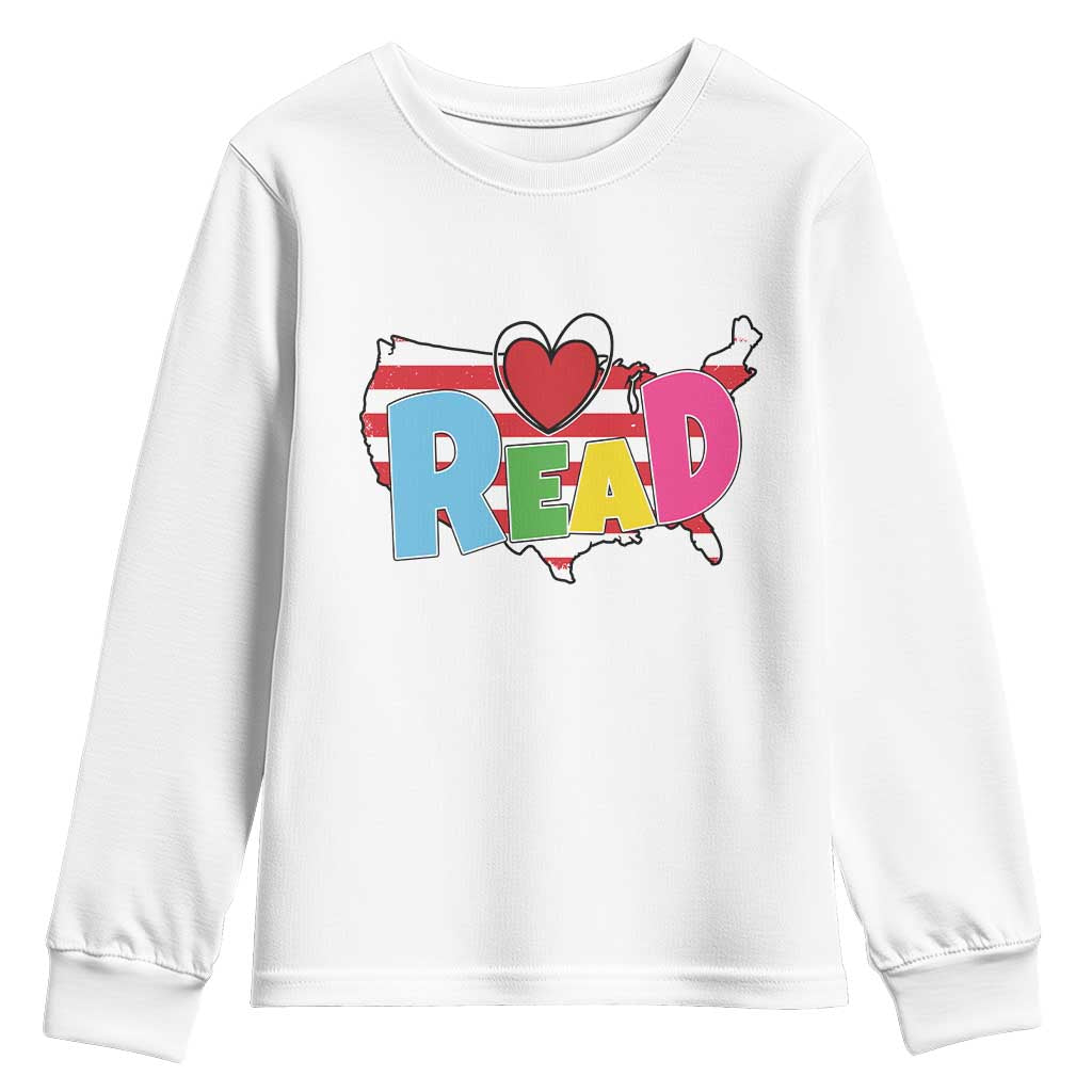 Read Lover America Map Youth Sweatshirt National Reading Month Bookish Book Lovers
