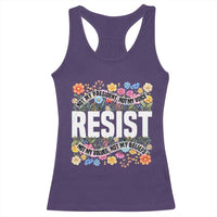 Floral Resist Racerback Tank Top Not My President Not My Voice Not My Values Not My Beliefs