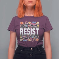 Floral Resist T Shirt For Women Not My President Not My Voice Not My Values Not My Beliefs