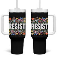 Floral Resist Tumbler With Handle Not My President Not My Voice Not My Values Not My Beliefs