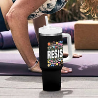 Floral Resist Tumbler With Handle Not My President Not My Voice Not My Values Not My Beliefs