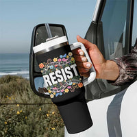 Floral Resist Tumbler With Handle Not My President Not My Voice Not My Values Not My Beliefs