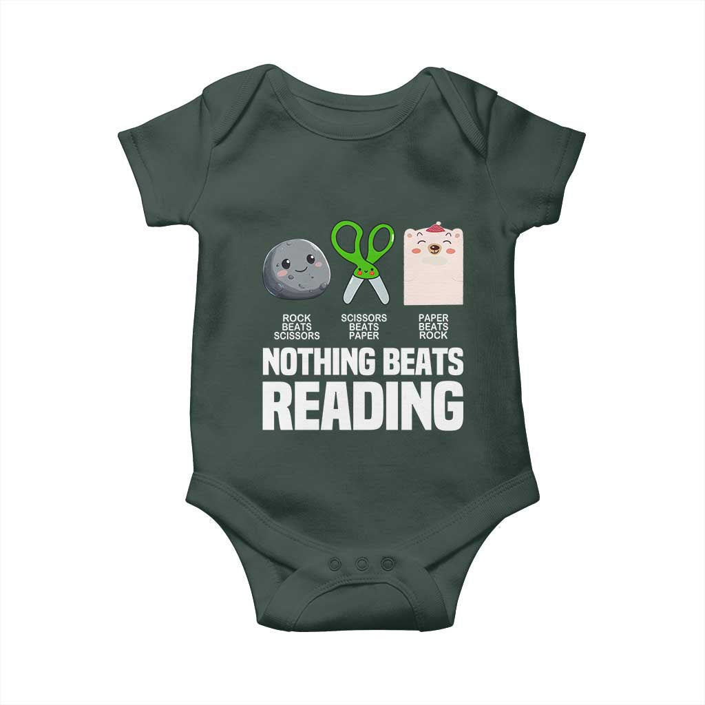 Nothing Beats Reading Baby Onesie Rock Paper Scissors Read Book Lovers