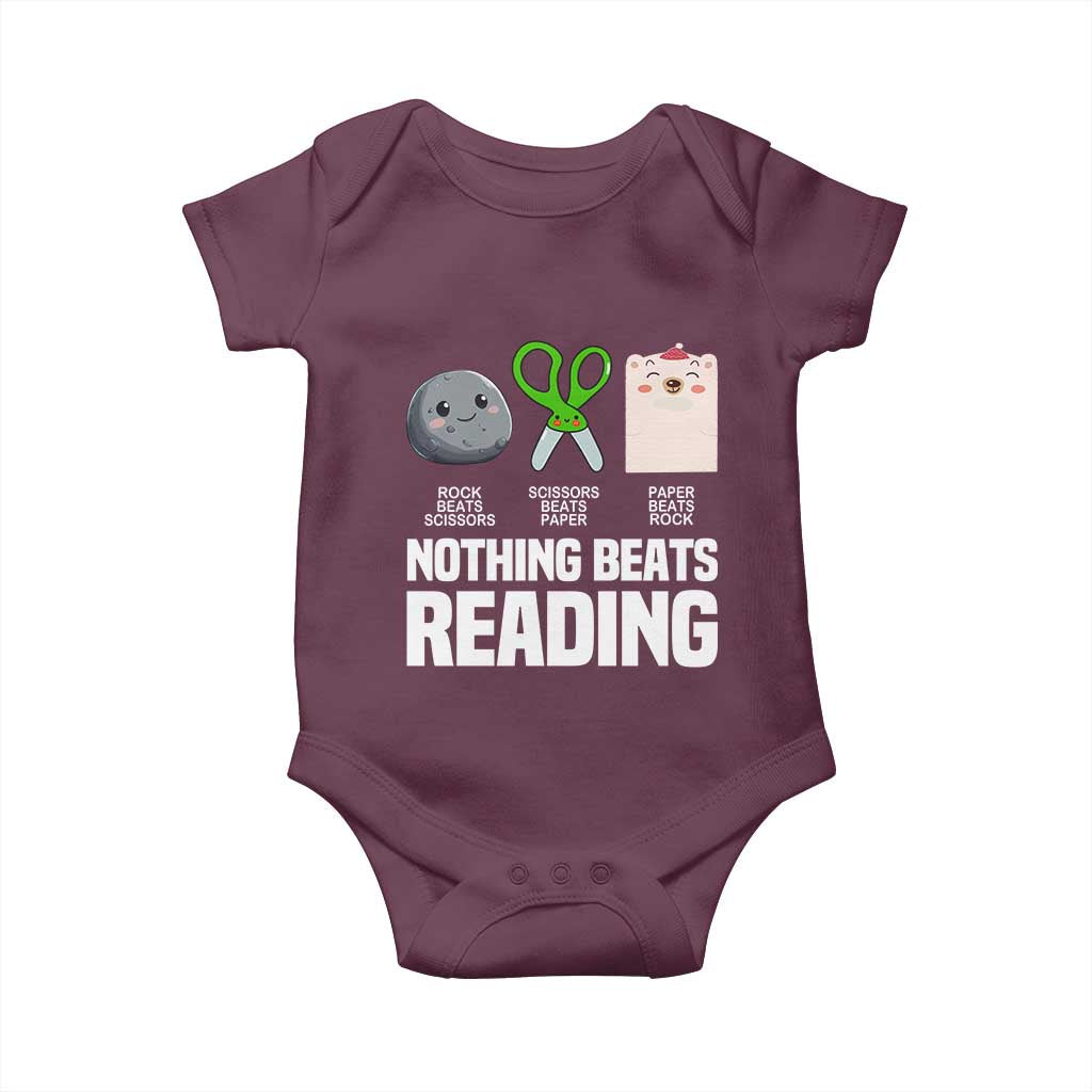 Nothing Beats Reading Baby Onesie Rock Paper Scissors Read Book Lovers