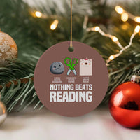 Nothing Beats Reading Ceramic Ornament Rock Paper Scissors Read Book Lovers - Wonder Print Shop
