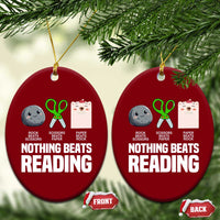 Nothing Beats Reading Ceramic Ornament Rock Paper Scissors Read Book Lovers - Wonder Print Shop
