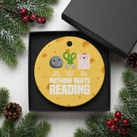 Nothing Beats Reading Ceramic Ornament Rock Paper Scissors Read Book Lovers - Wonder Print Shop