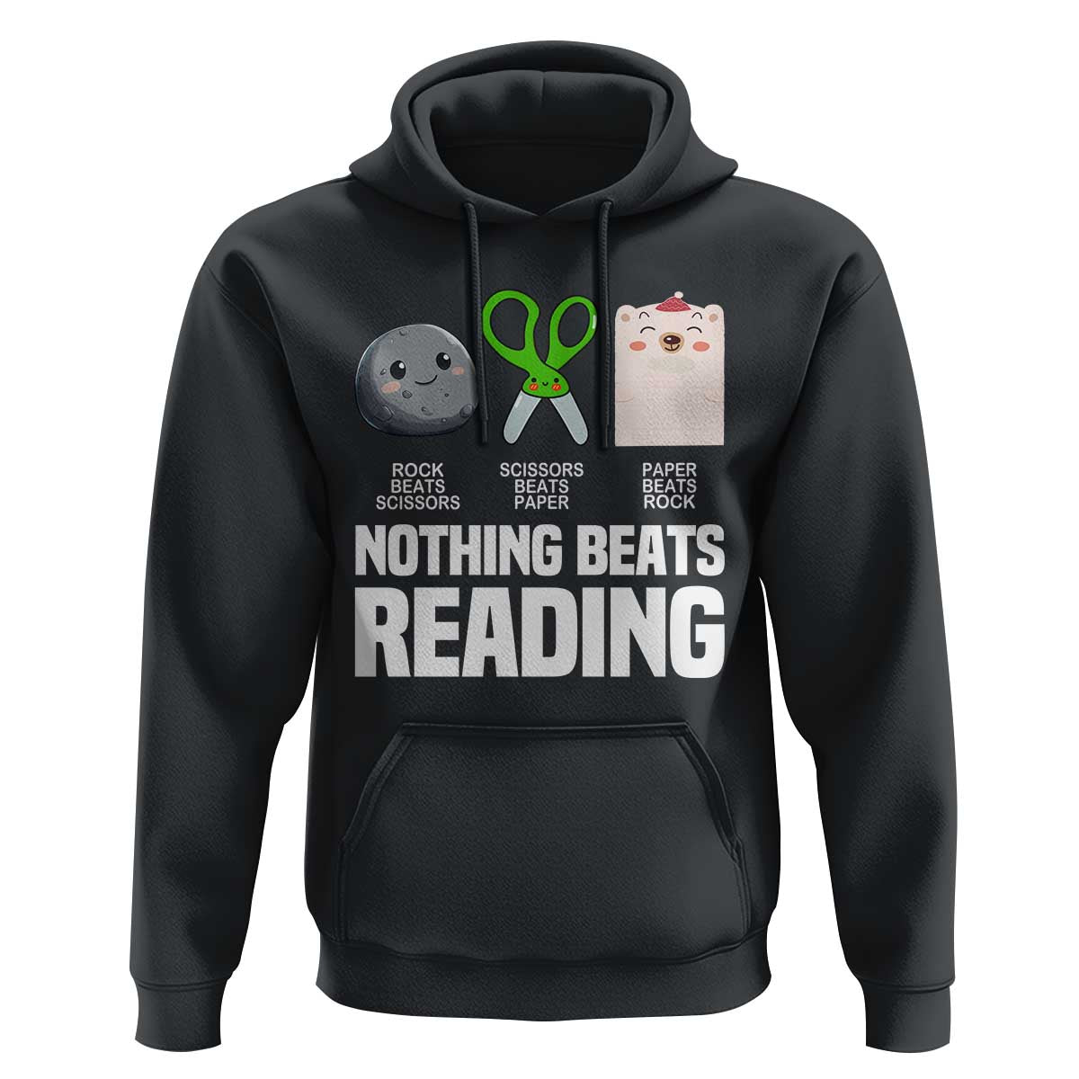 Nothing Beats Reading Hoodie Rock Paper Scissors Read Book Lovers