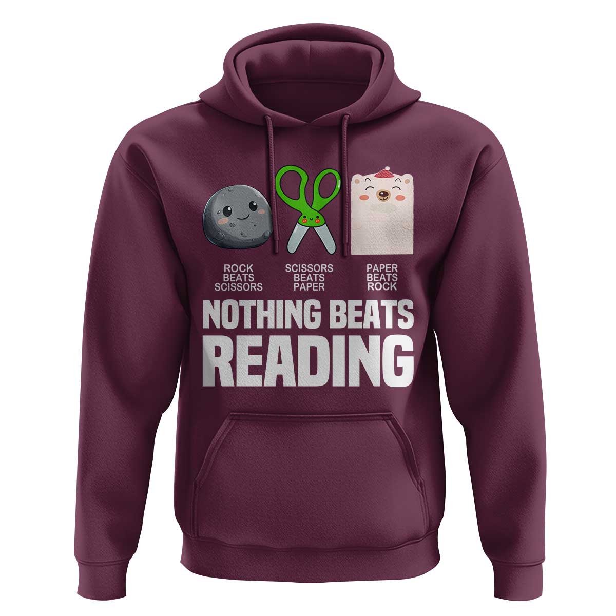 Nothing Beats Reading Hoodie Rock Paper Scissors Read Book Lovers
