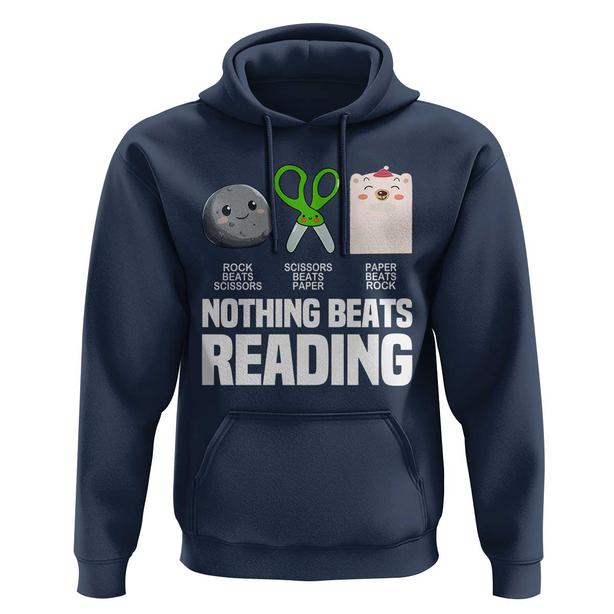 Nothing Beats Reading Hoodie Rock Paper Scissors Read Book Lovers