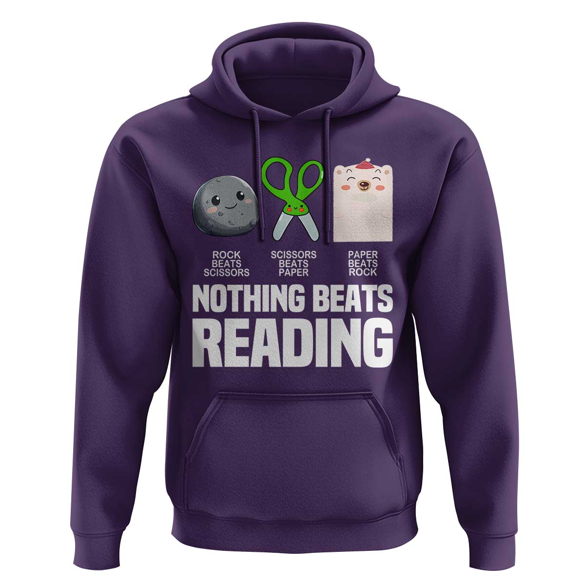 Nothing Beats Reading Hoodie Rock Paper Scissors Read Book Lovers
