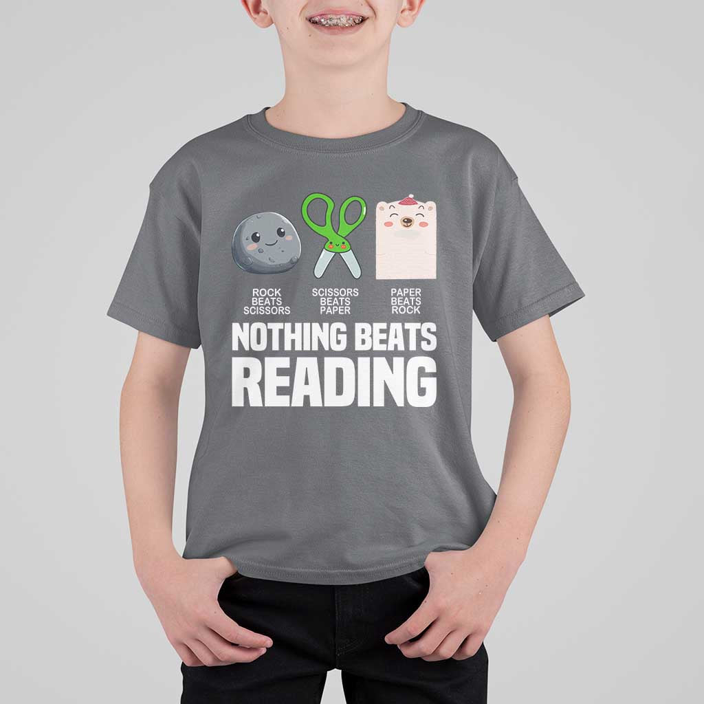 Nothing Beats Reading T Shirt For Kid Rock Paper Scissors Read Book Lovers