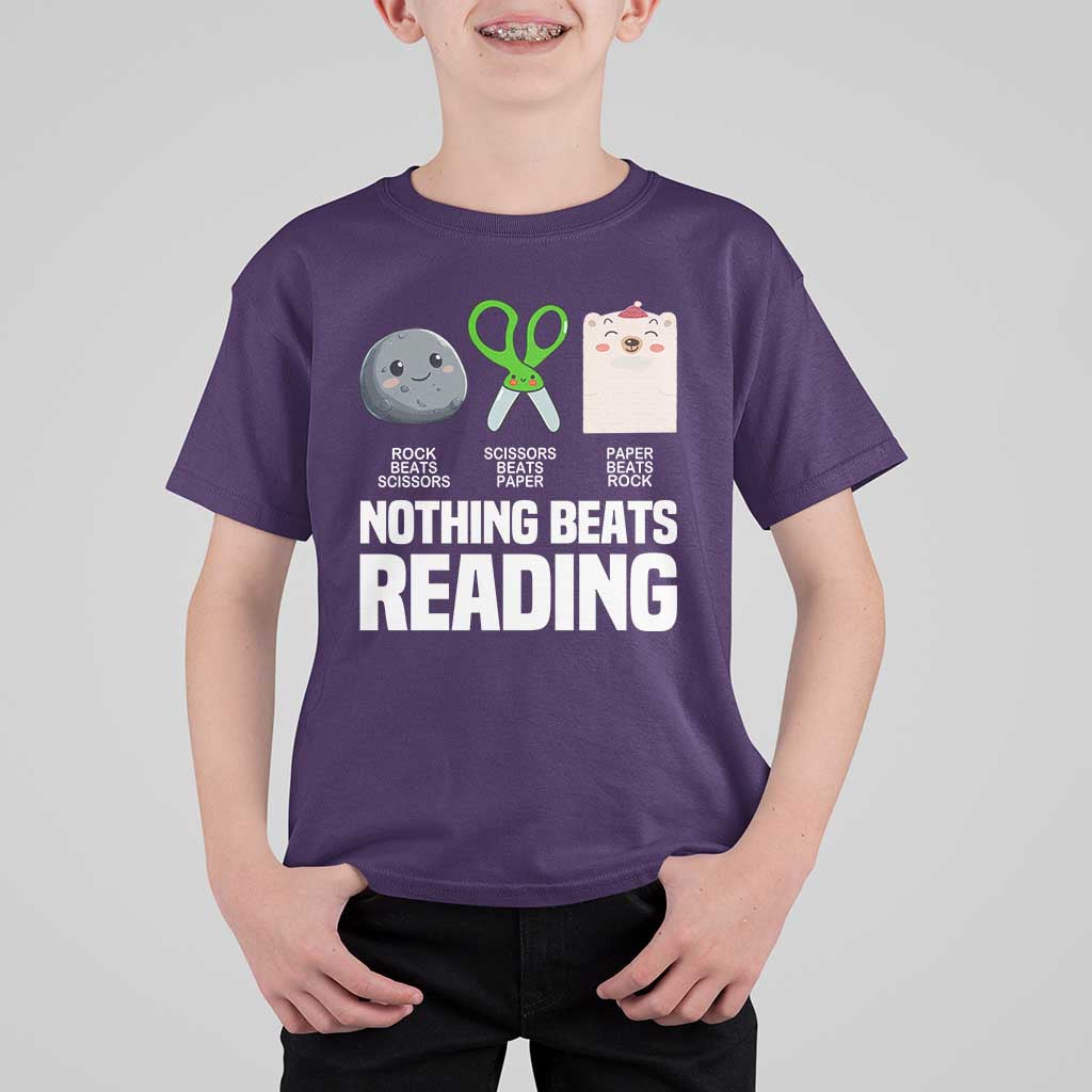 Nothing Beats Reading T Shirt For Kid Rock Paper Scissors Read Book Lovers