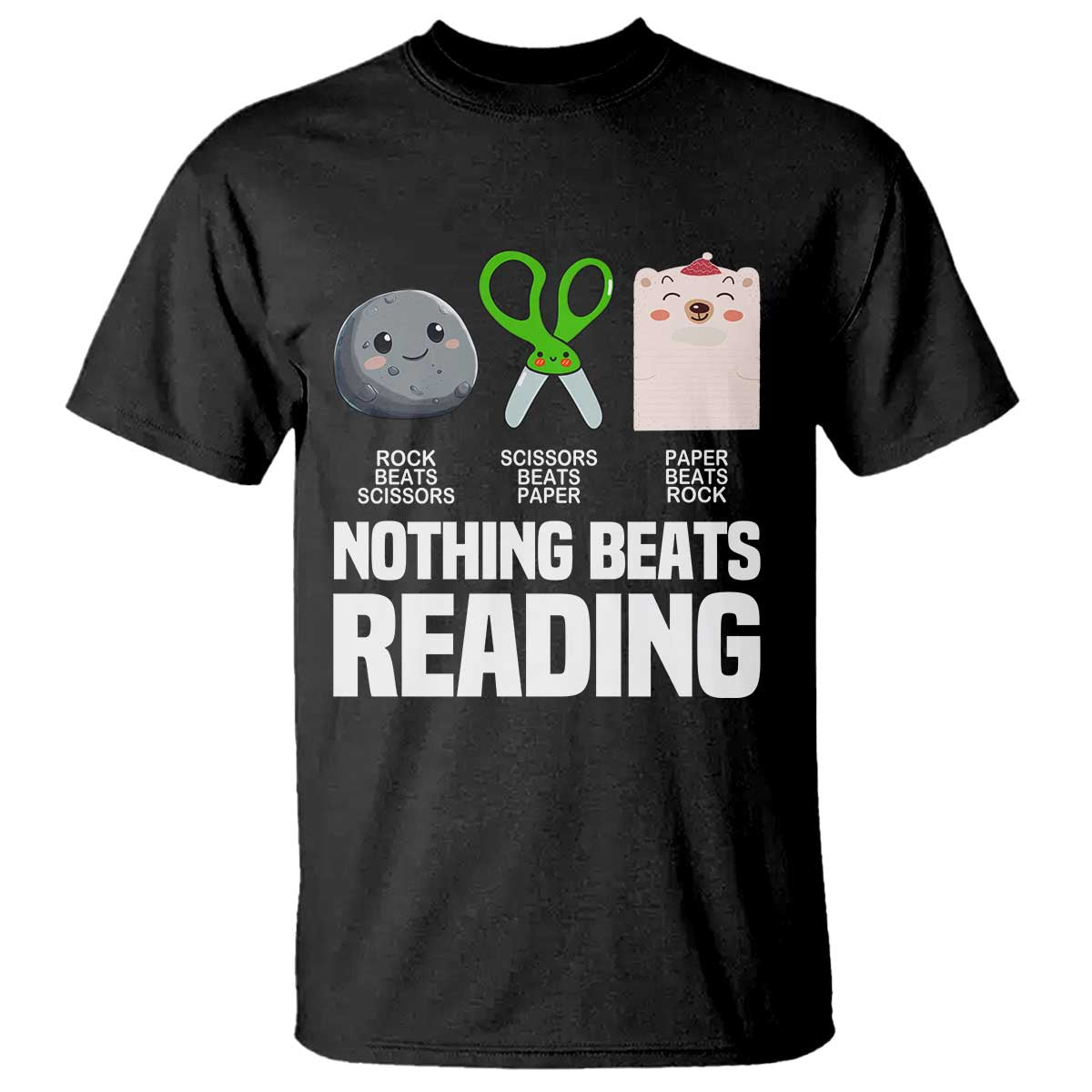 Nothing Beats Reading T Shirt Rock Paper Scissors Read Book Lovers