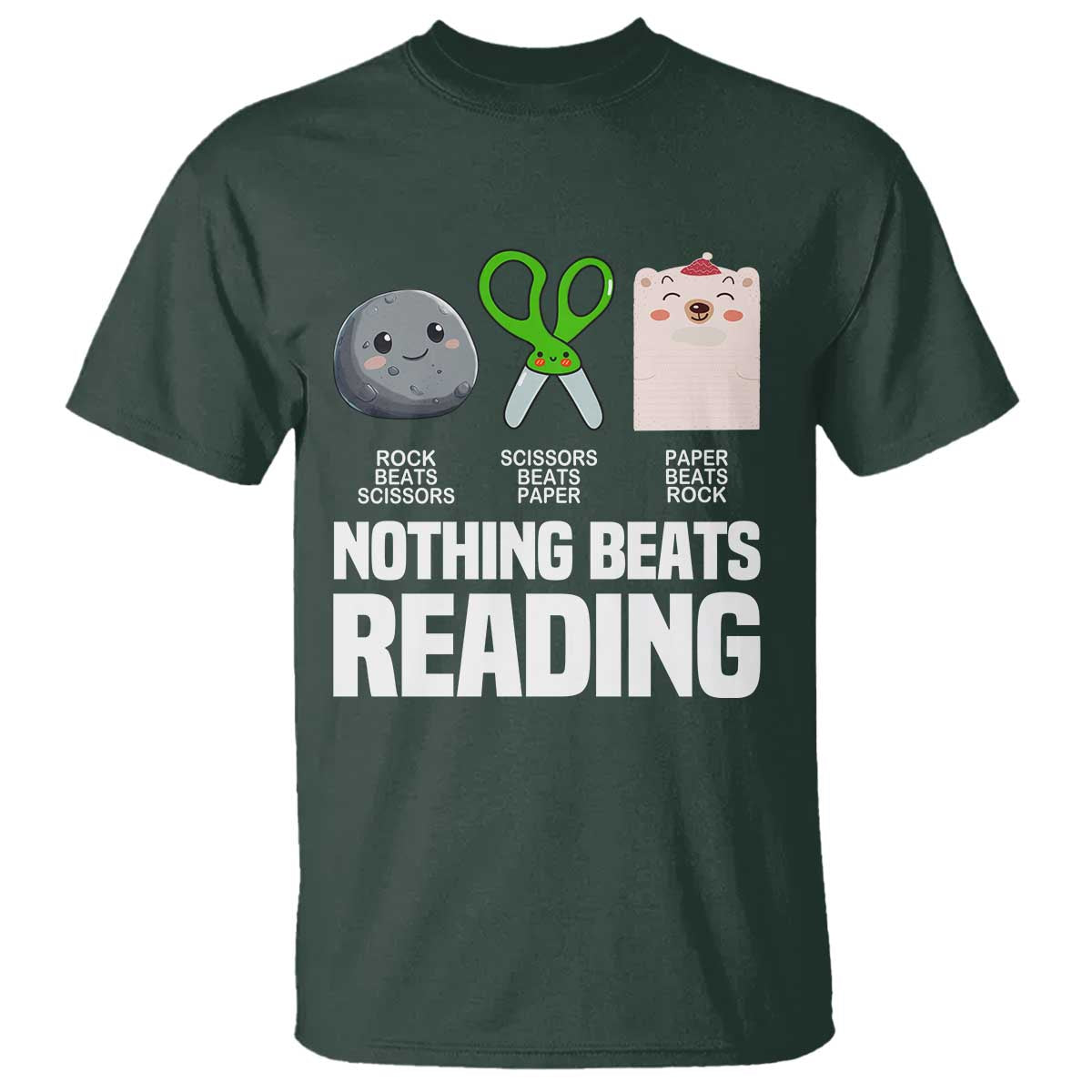 Nothing Beats Reading T Shirt Rock Paper Scissors Read Book Lovers