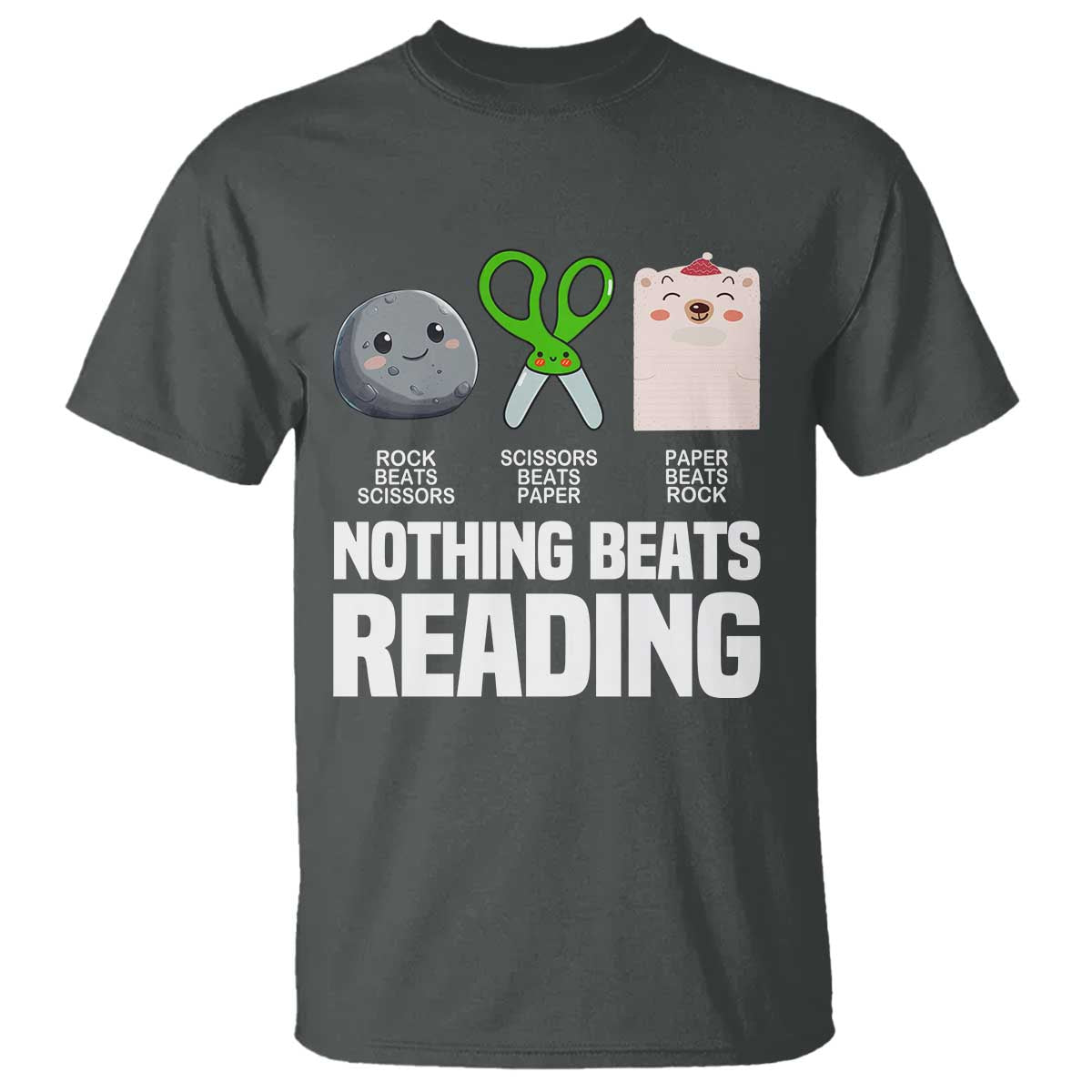 Nothing Beats Reading T Shirt Rock Paper Scissors Read Book Lovers