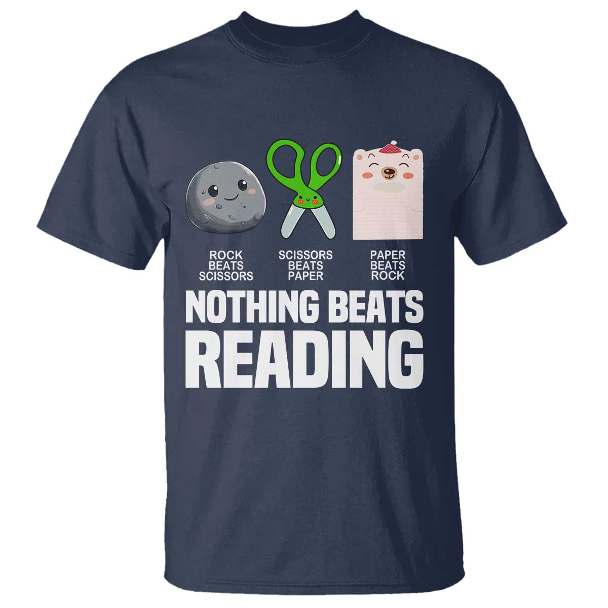 Nothing Beats Reading T Shirt Rock Paper Scissors Read Book Lovers