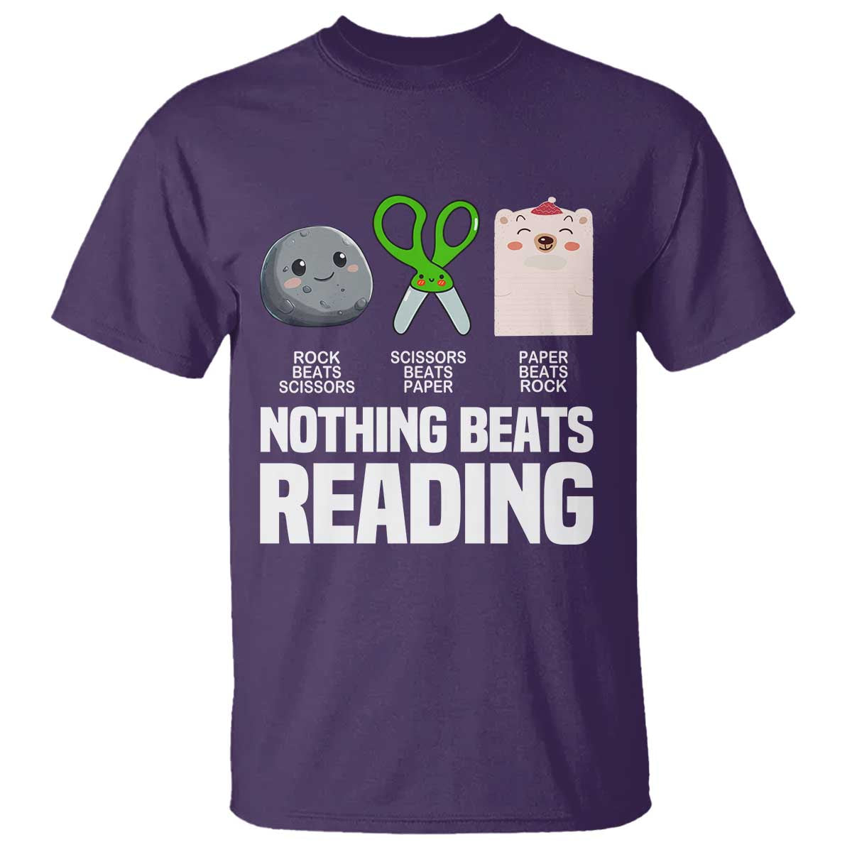 Nothing Beats Reading T Shirt Rock Paper Scissors Read Book Lovers