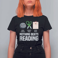 Nothing Beats Reading T Shirt For Women Rock Paper Scissors Read Book Lovers