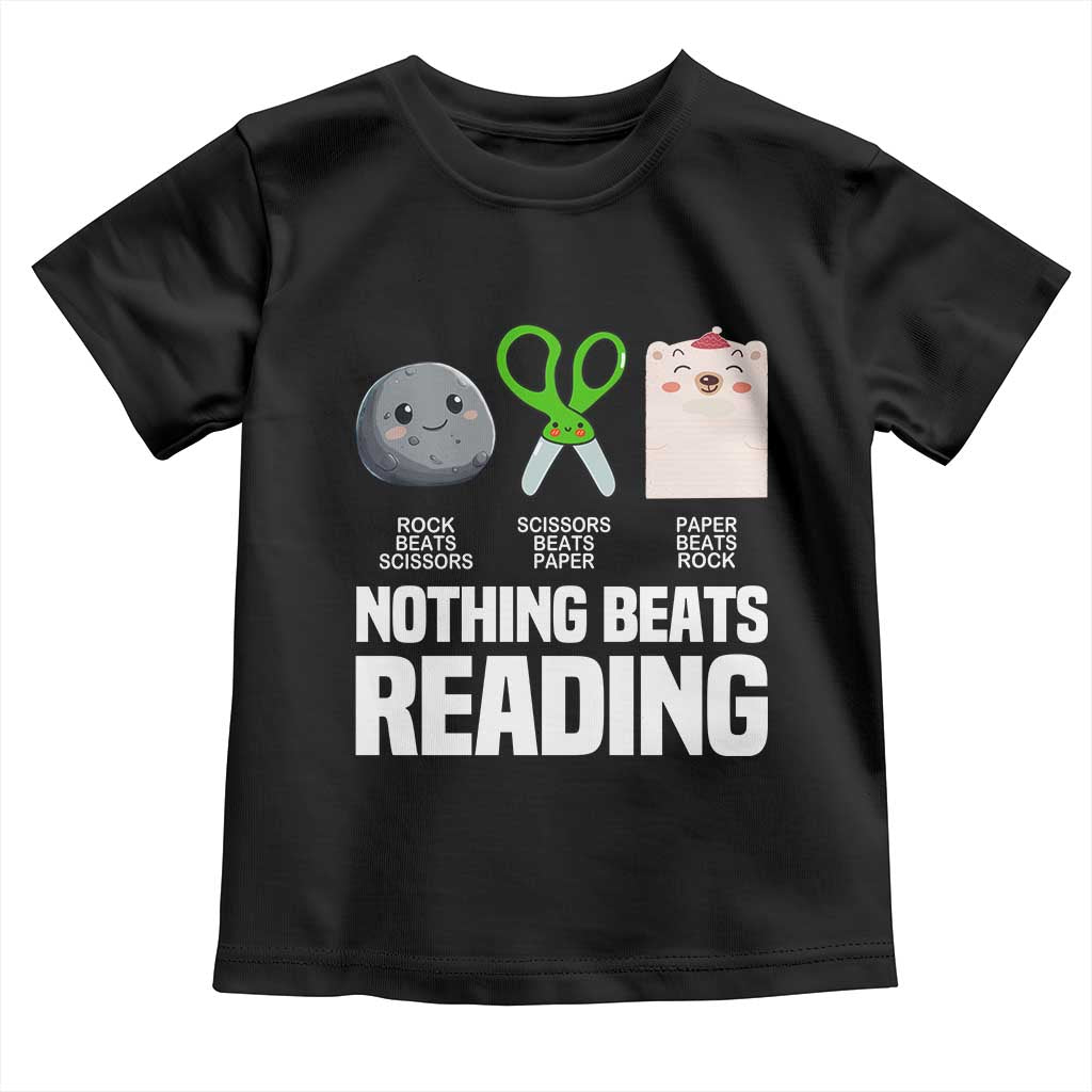 Nothing Beats Reading Toddler T Shirt Rock Paper Scissors Read Book Lovers