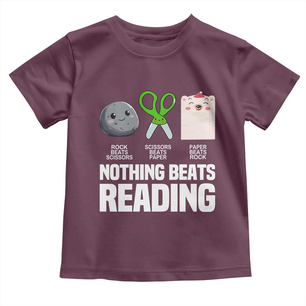 Nothing Beats Reading Toddler T Shirt Rock Paper Scissors Read Book Lovers