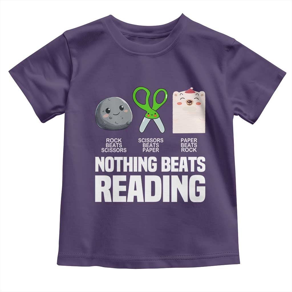 Nothing Beats Reading Toddler T Shirt Rock Paper Scissors Read Book Lovers