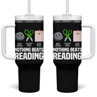 Nothing Beats Reading Tumbler With Handle Rock Paper Scissors Read Book Lovers