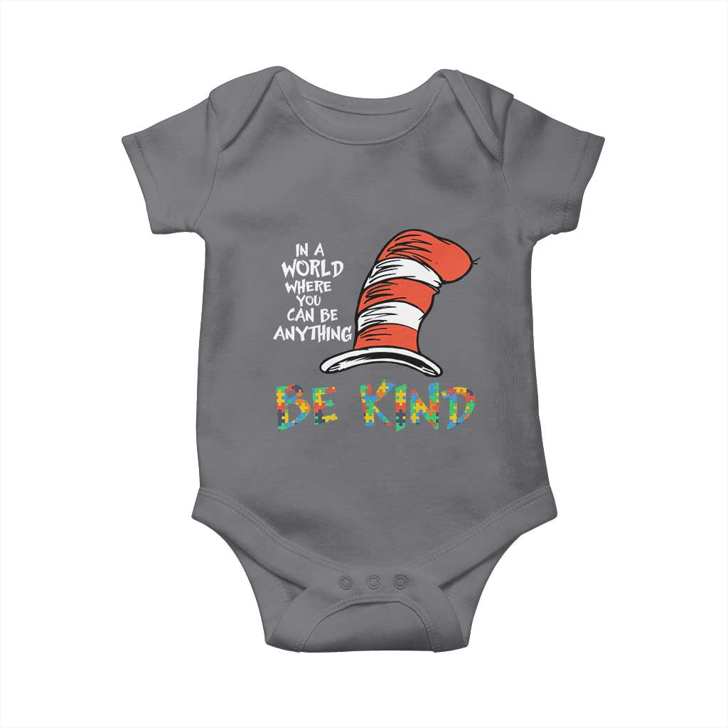 Autism Awareness Baby Onesie Why Fit In When You Were Born To Stand Out Cat In Hat