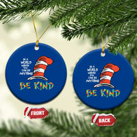 Autism Awareness Ceramic Ornament Why Fit In When You Were Born To Stand Out Cat In Hat - Wonder Print Shop