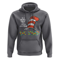 Autism Awareness Hoodie Why Fit In When You Were Born To Stand Out Cat In Hat