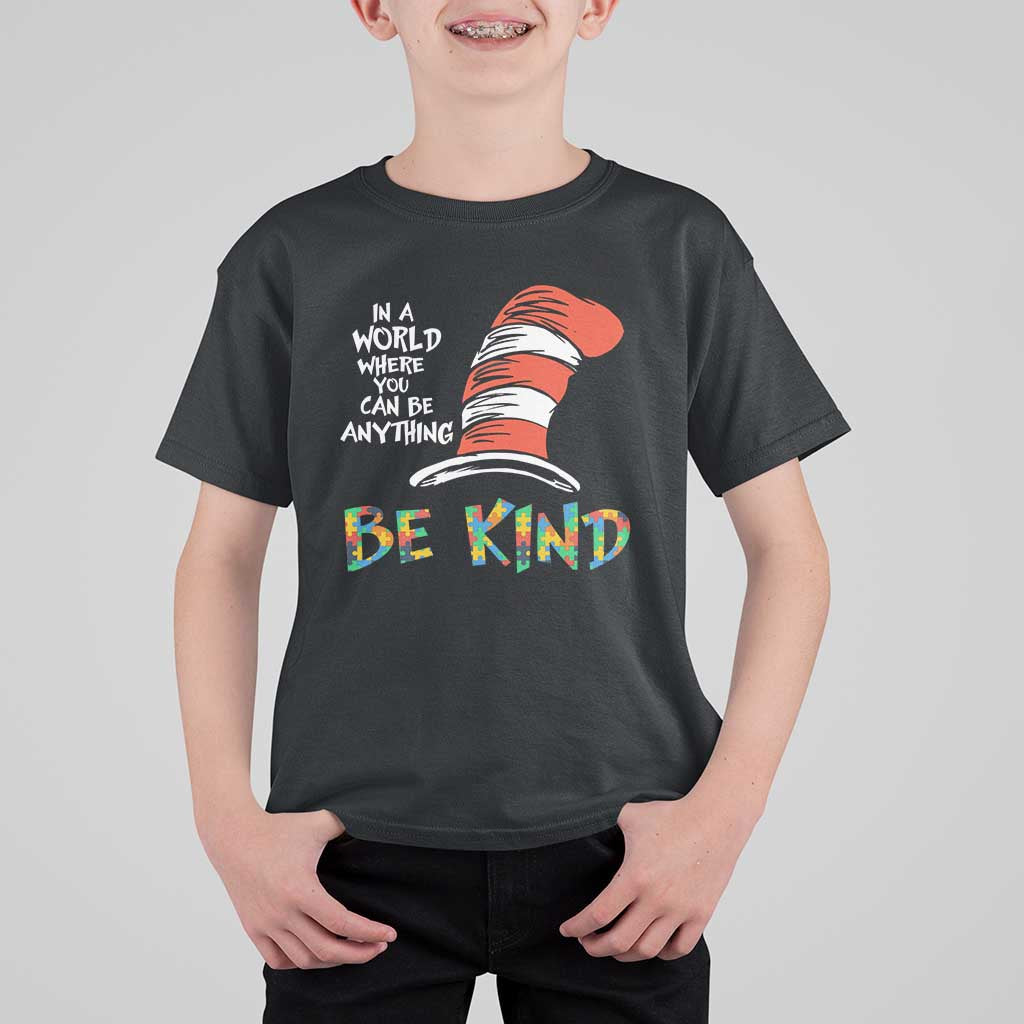 Autism Awareness T Shirt For Kid Why Fit In When You Were Born To Stand Out Cat In Hat
