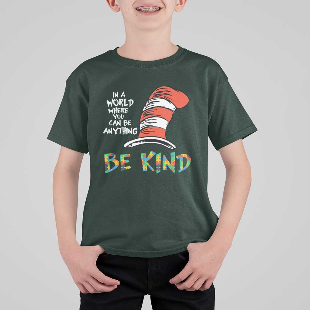 Autism Awareness T Shirt For Kid Why Fit In When You Were Born To Stand Out Cat In Hat