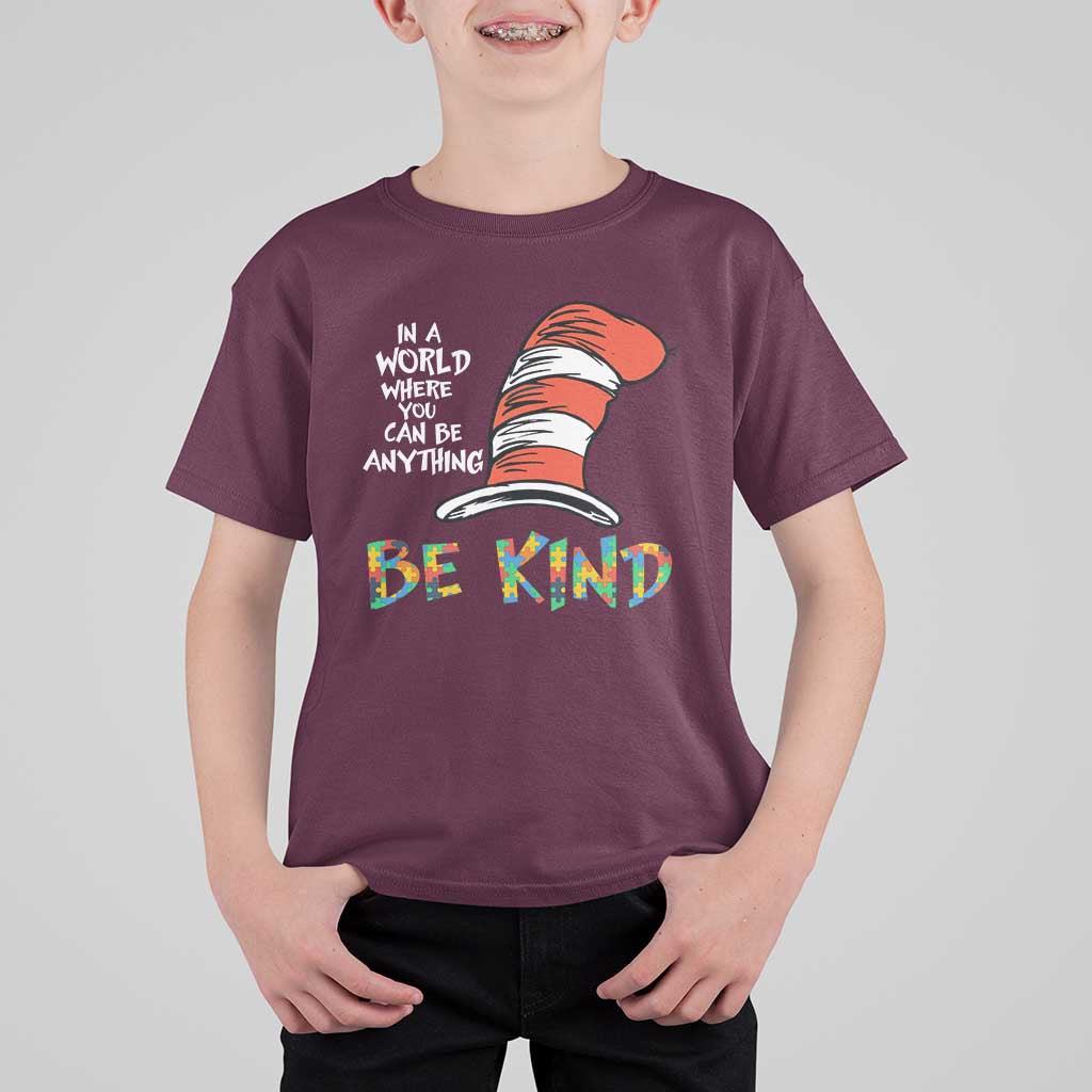 Autism Awareness T Shirt For Kid Why Fit In When You Were Born To Stand Out Cat In Hat