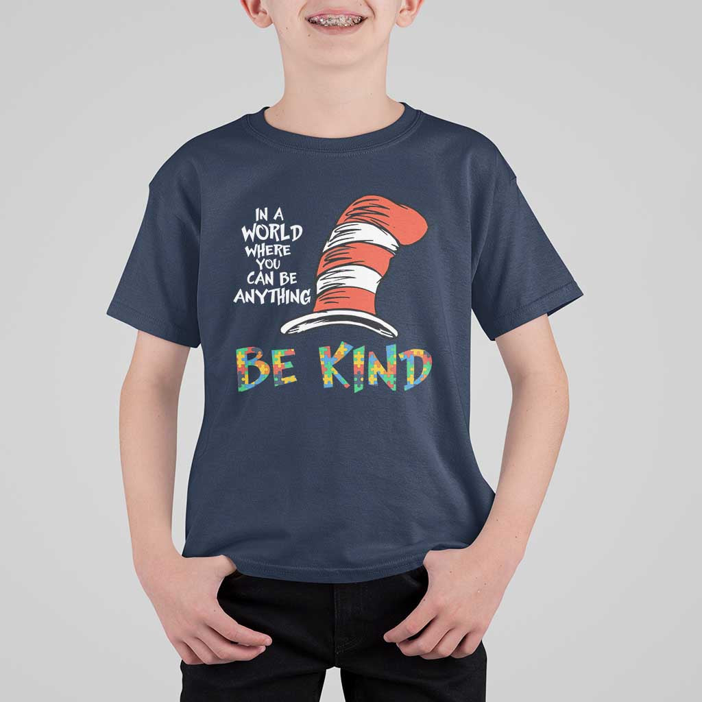 Autism Awareness T Shirt For Kid Why Fit In When You Were Born To Stand Out Cat In Hat