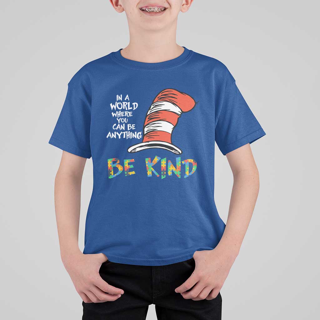 Autism Awareness T Shirt For Kid Why Fit In When You Were Born To Stand Out Cat In Hat