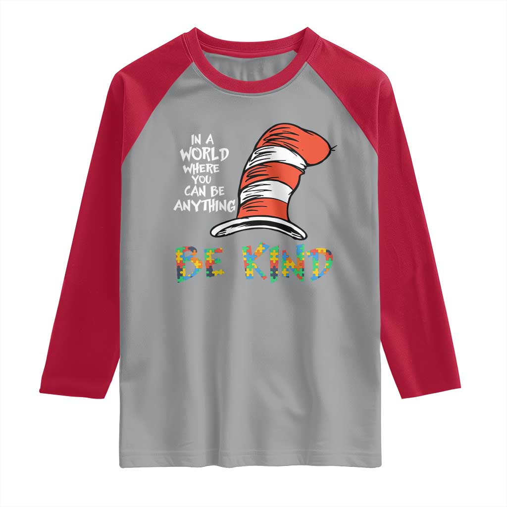Autism Awareness Raglan Shirt Why Fit In When You Were Born To Stand Out Cat In Hat